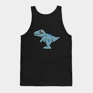 Velociraptor Raptor Dinosaur (Gray and Blue) Tank Top